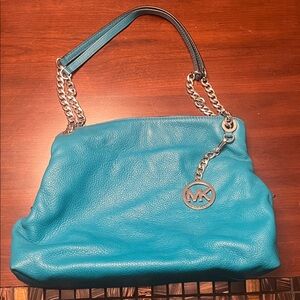 Michael Kors Turquoise Leather Shoulder Bag